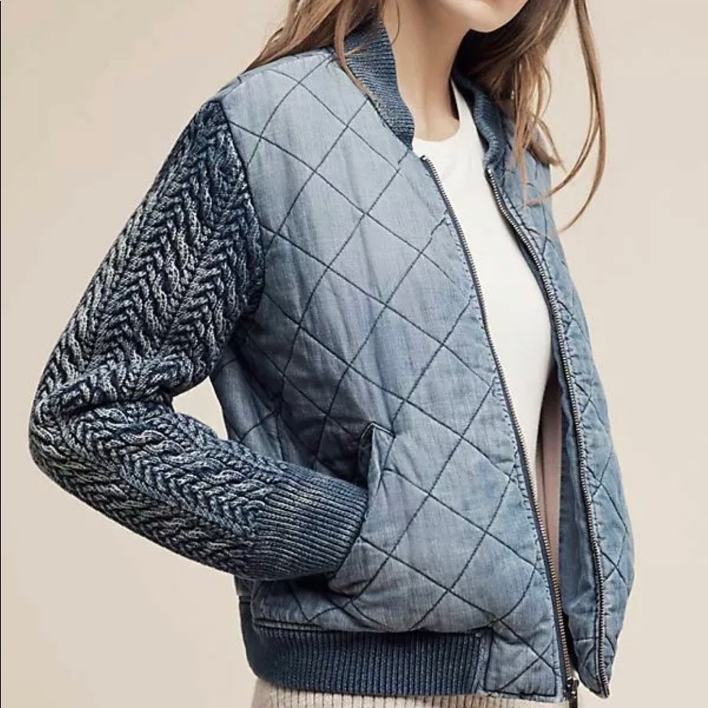 Anthropologie Stone & Cloth quilted bomber jacket